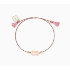 Everlyne Pink Cord Friendship Bracelet In Rose Quartz