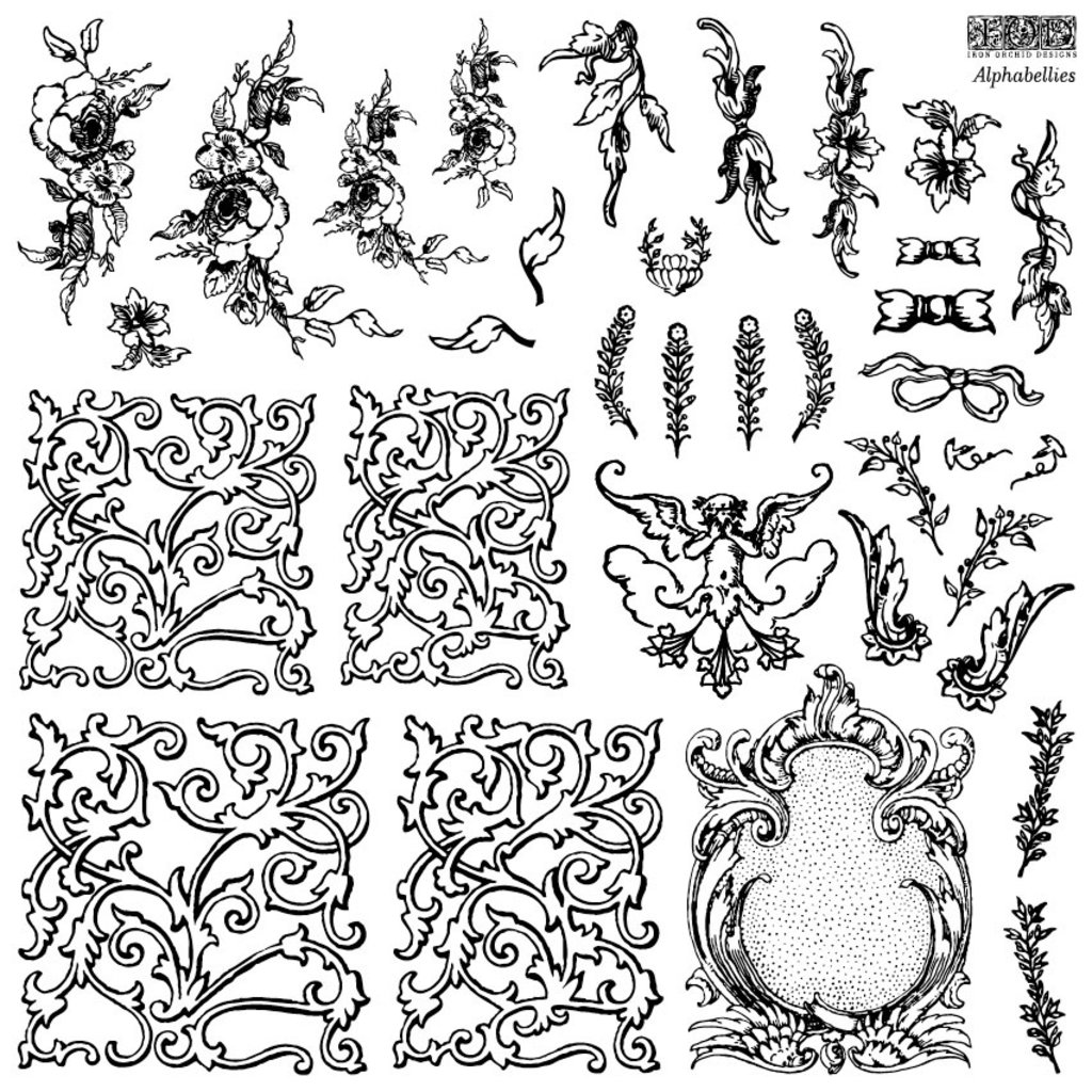 Iron Orchid Designs Alphabellies Decor Stamp