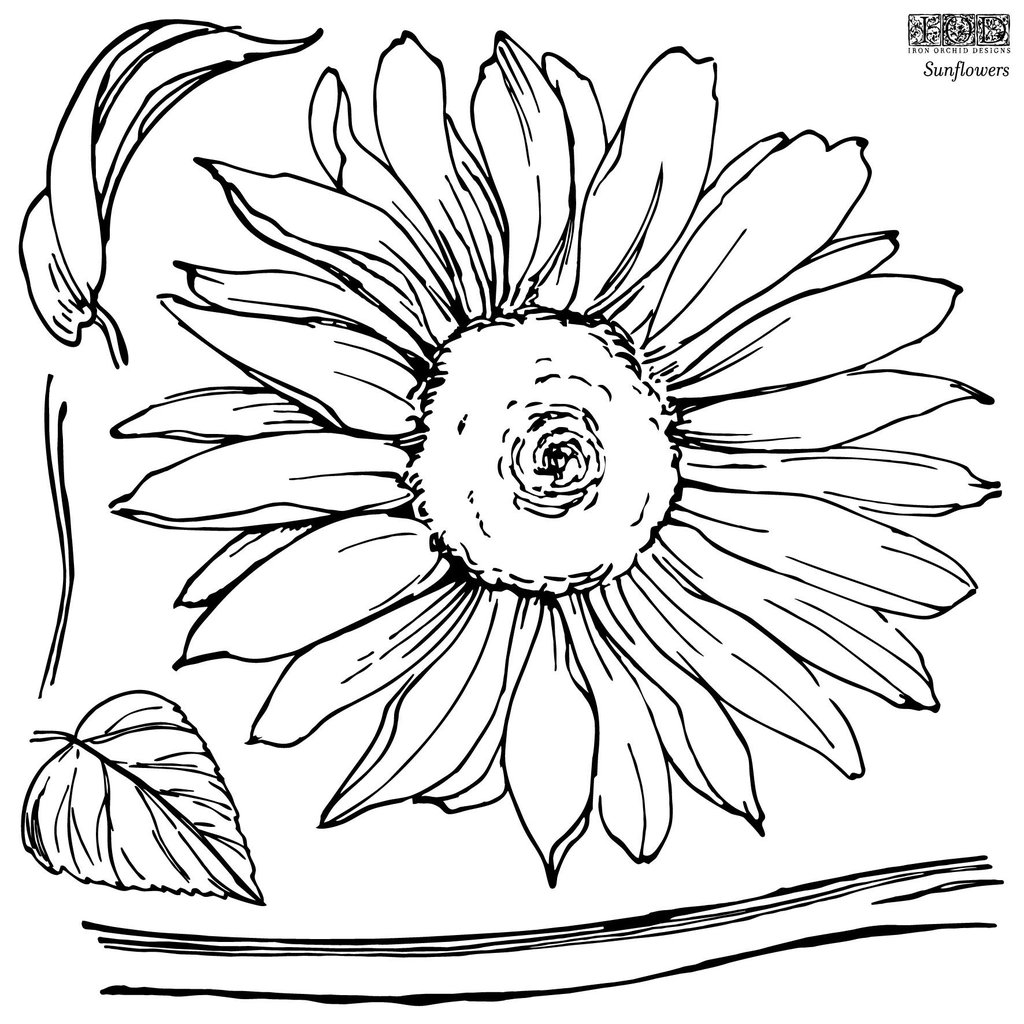Iron Orchid Designs Sunflowers IOD Decor Stamp