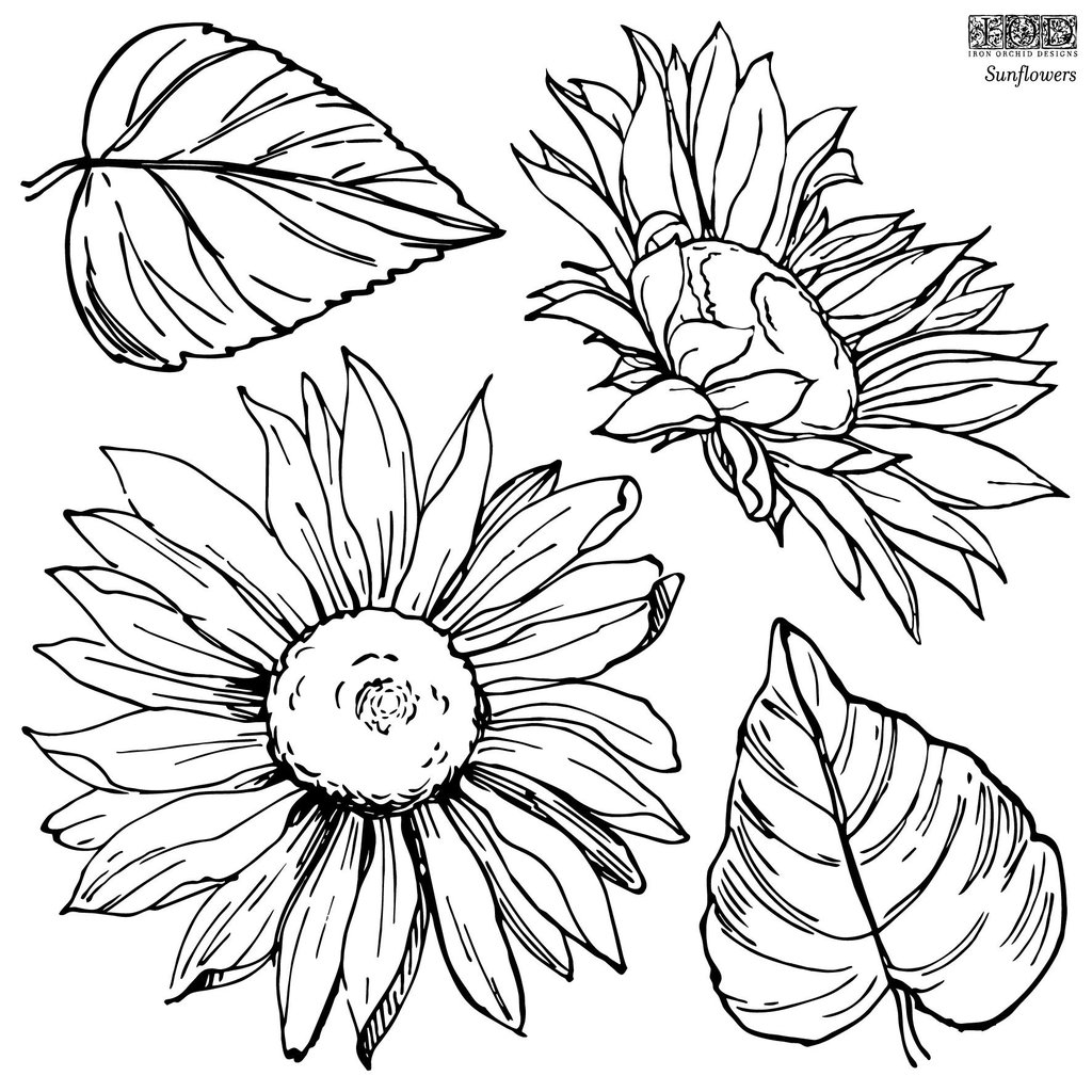 Iron Orchid Designs Sunflowers IOD Decor Stamp
