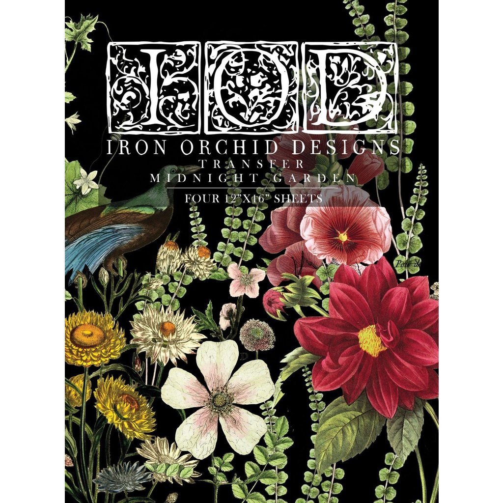 Iron Orchid Designs Midnight Garden  IOD 12"x 16" Transfer Set