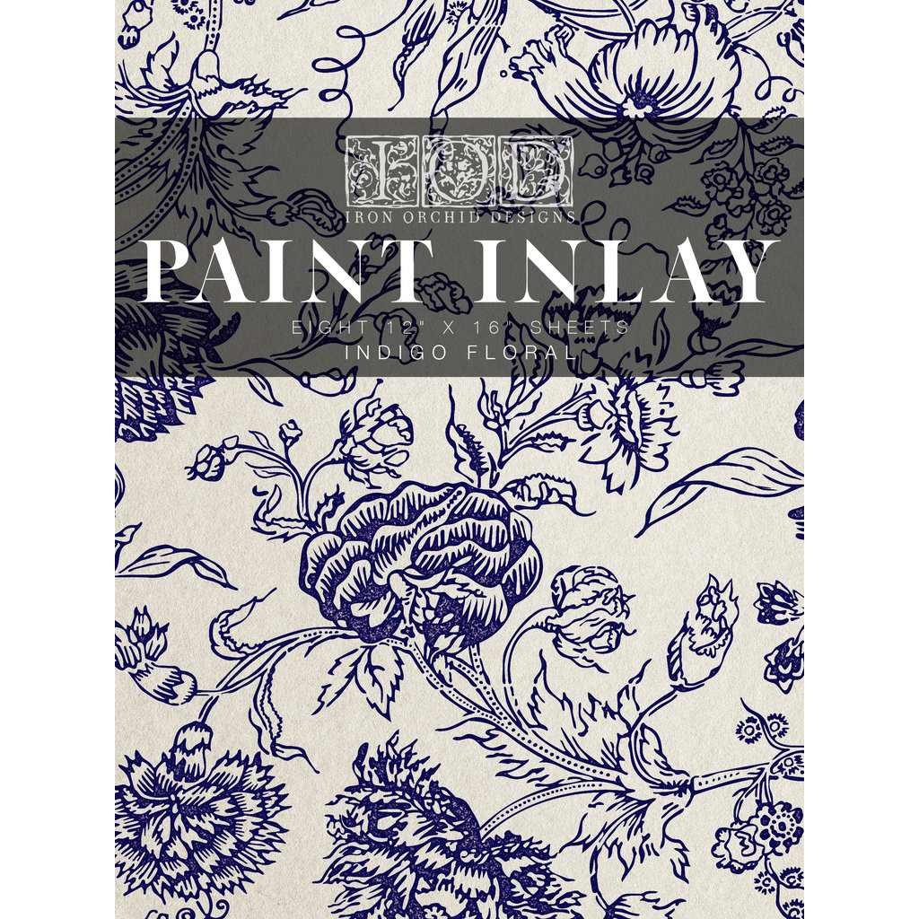 Iron Orchid Designs Indigo Floral Paint Inlay