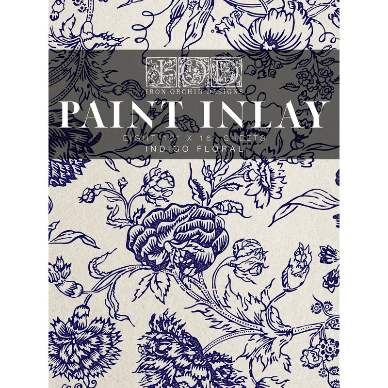 Iron Orchid Designs Indigo Floral Paint Inlay