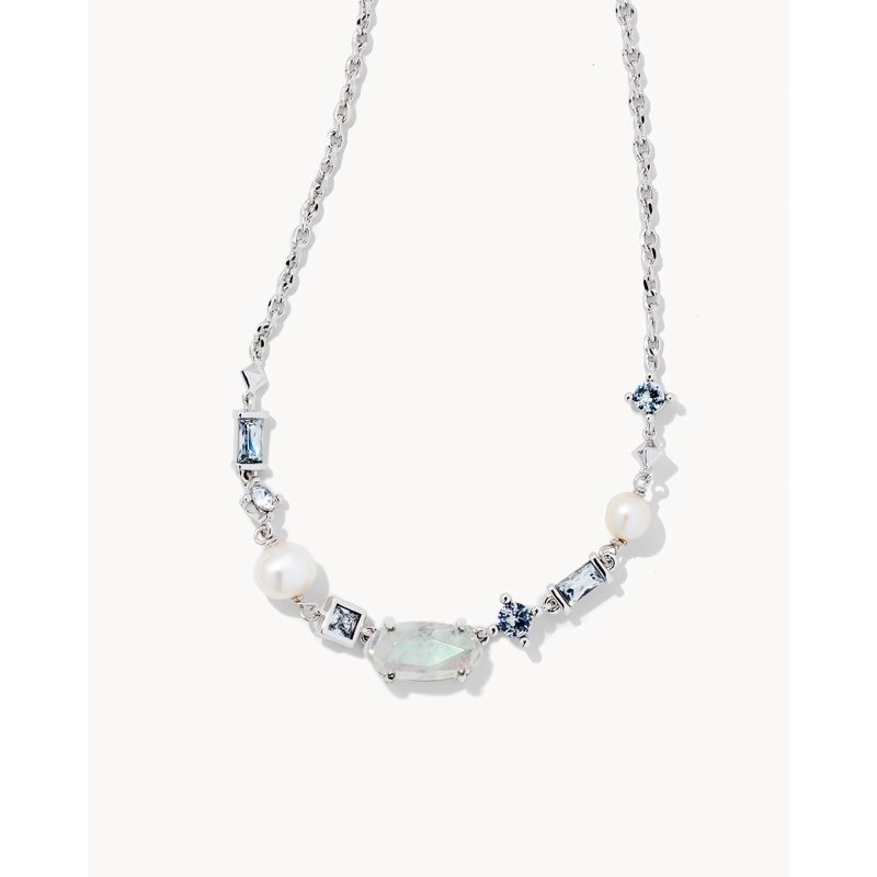 Madelyn Silver Strand Necklace In White Mix