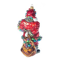Jolly Father Christmas Glass Ornament