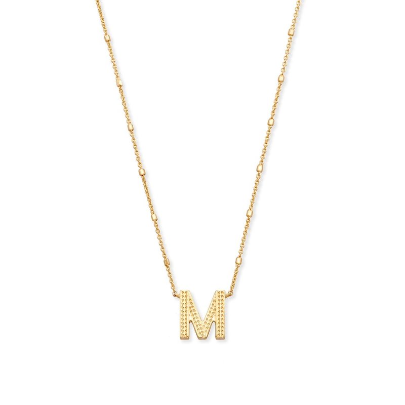 Kendra Scott Letter M Pendant Necklace in Gold