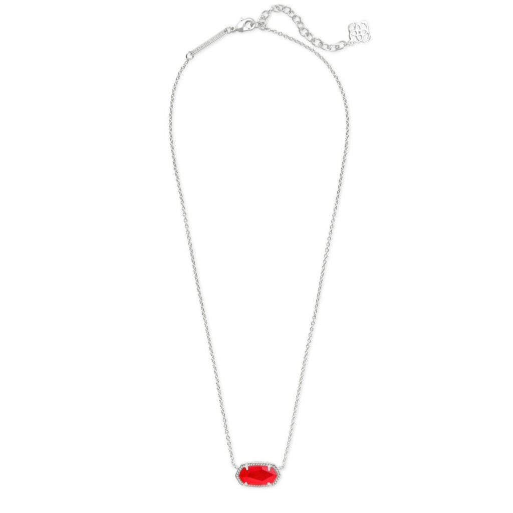 Elisa Silver Pendant Necklace In Red Illusion