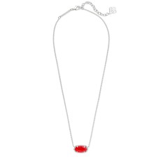 Elisa Silver Pendant Necklace In Red Illusion