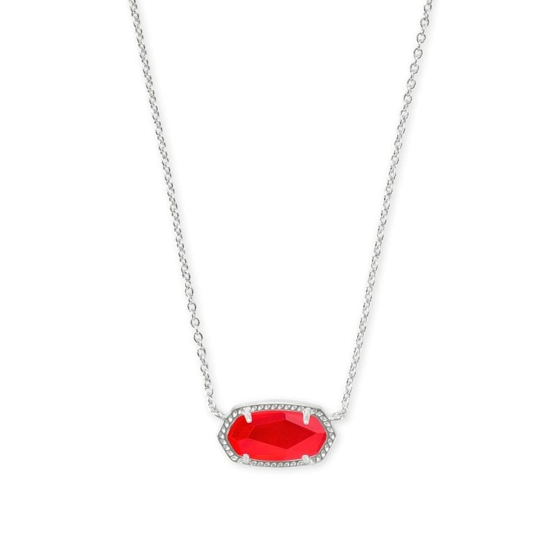 Kendra Scott Elisa Silver Pendant Necklace In Red Illusion
