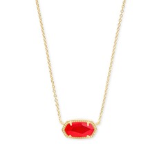 Elisa Gold Pendant Necklace In Red Illusion