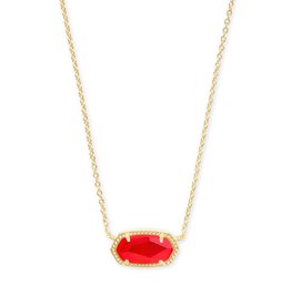 MacKenzie-Childs Elisa Gold Pendant Necklace In Red Illusion