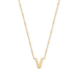 Kendra Scott V Letter Pendant Necklace