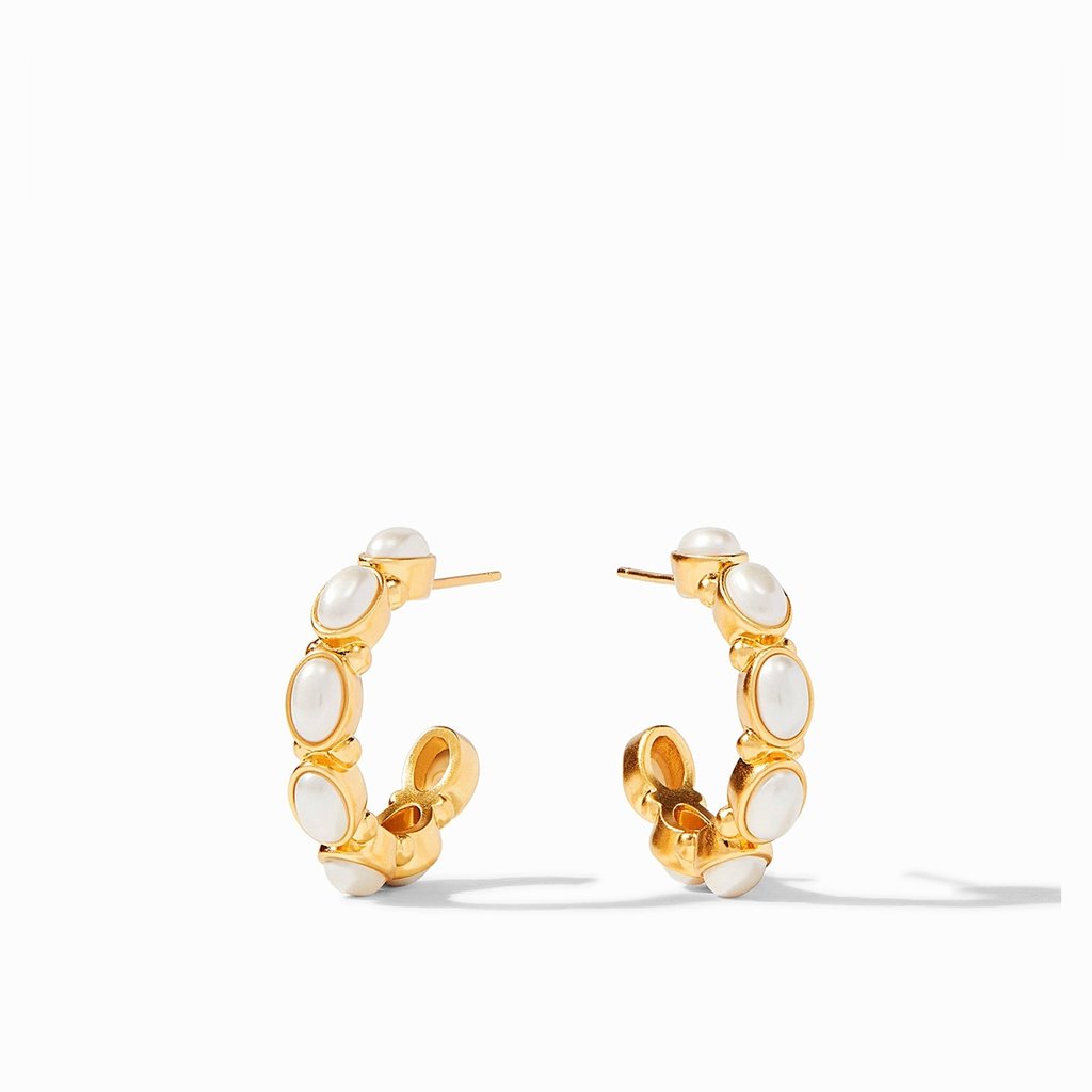 Mykonos Hoop Gold Pearl Earring - Small
