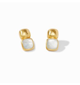Julie Vos Catalina Earring - Iridescent Clear Crystal