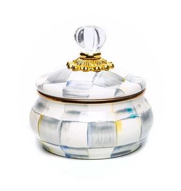 MacKenzie-Childs Sterling Check Enamel  Squashed Pot