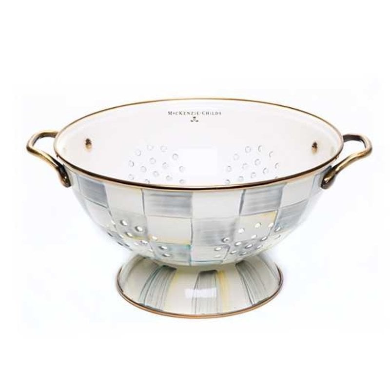 MacKenzie-Childs Sterling Check Enamel Colander - Large