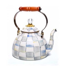 MacKenzie-Childs Sterling Check 3 Quart Tea Kettle