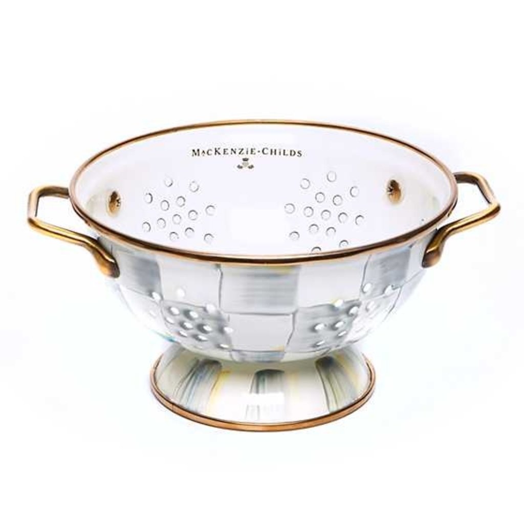 MacKenzie-Childs Sterling Check Enamel Colander - Small