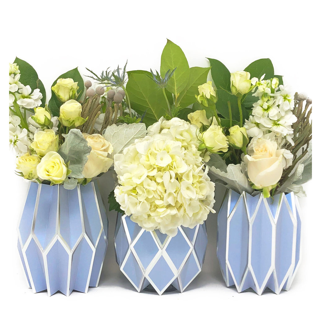 Periwinkle Paper Vase Wraps