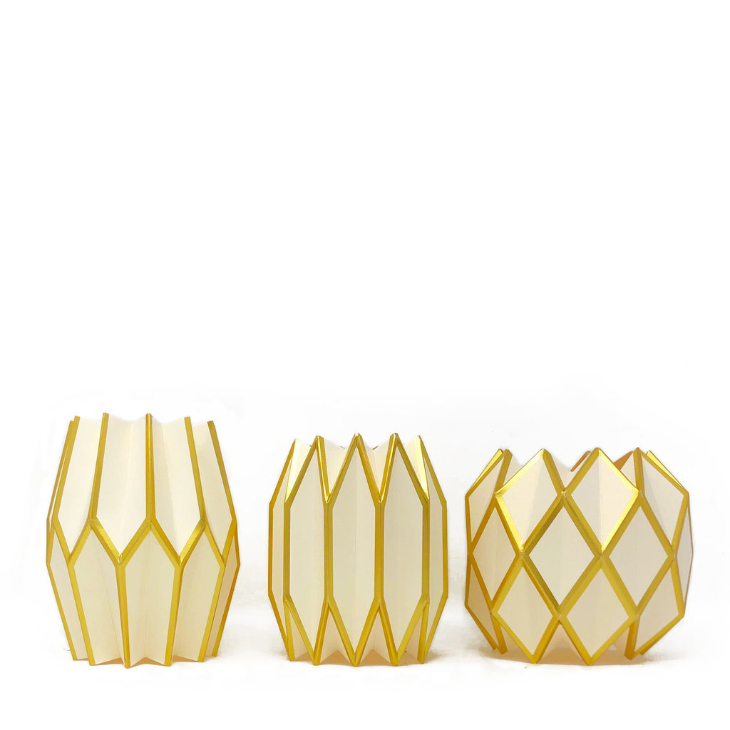 Pearl & Gold Paper Wrap Vases