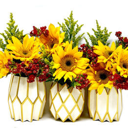 Pearl & Gold Paper Wrap Vases