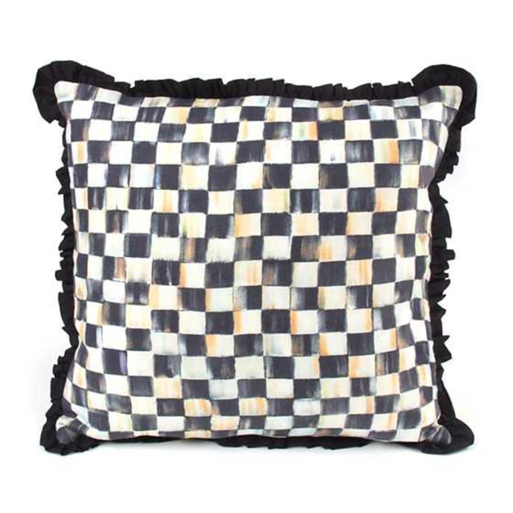 Courtly Check Ruffled Square Pillow