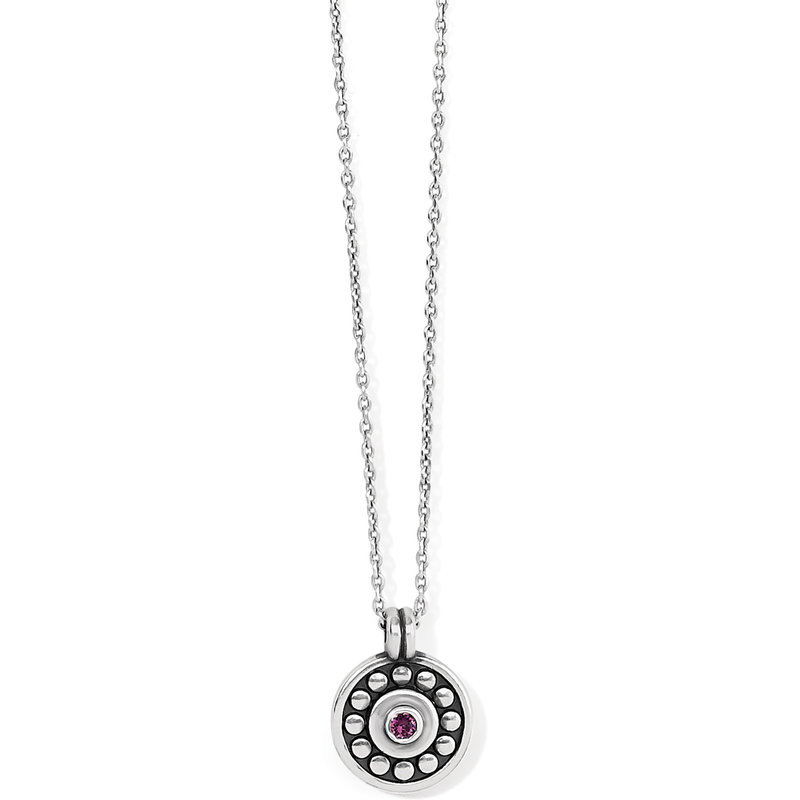Pebble Dot Medallion Necklace - Amethyst