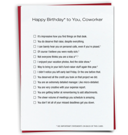 Co-Worker Birthday Card