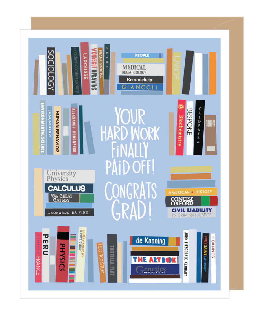 Bookshelf Graduation Card - Southbank Gift Company