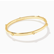 Kendra Scott Joelle Bangle Bracelet Gold White Crystal S/M