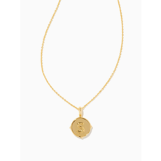 Kendra Scott Kendra Scott Letter S Gold Disc Reversible Pendant Necklace in Iridescent Abalone
