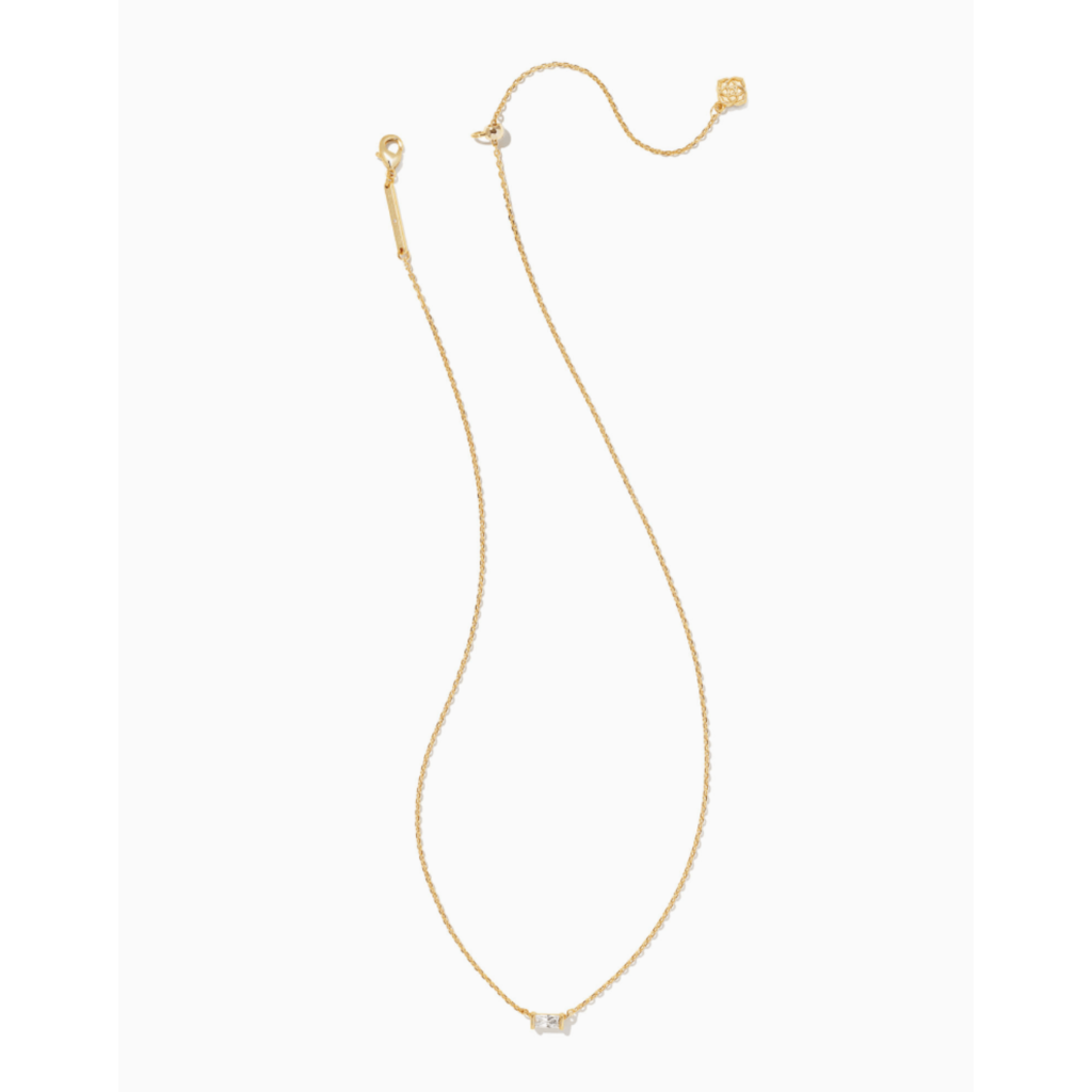 Kendra Scott Juliette Gold Pendant Necklace in White Crystal