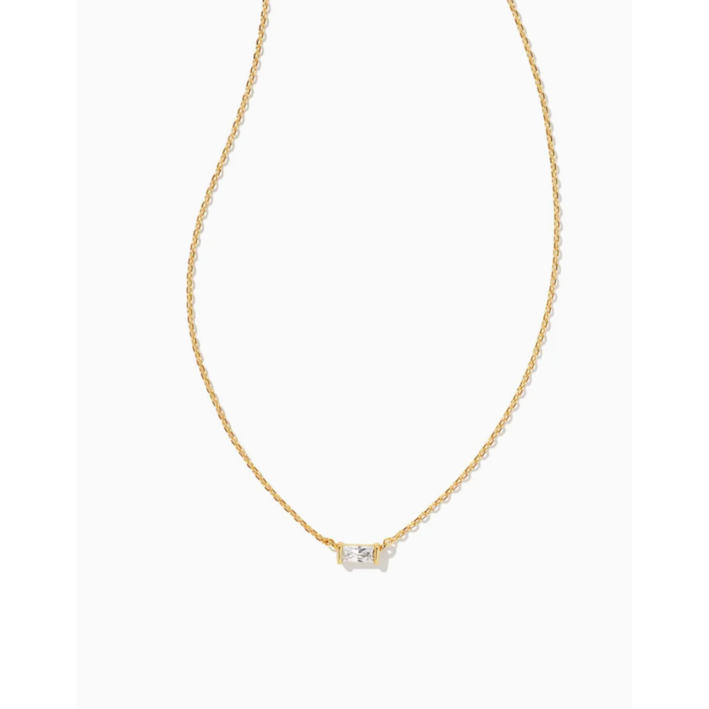 Kendra Scott Juliette Gold Pendant Necklace in White Crystal