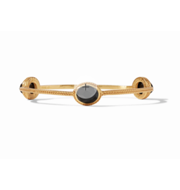 Julie Vos Calypso Bangle Gold Black Obsidian - Large