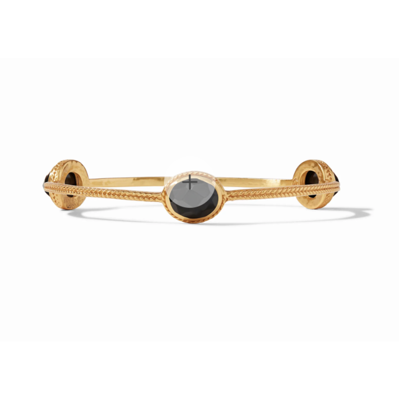 Julie Vos Calypso Bangle Gold Black Obsidian - Large