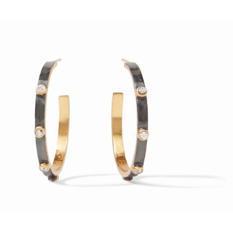 Julie Vos Crescent Black Hoop - Medium