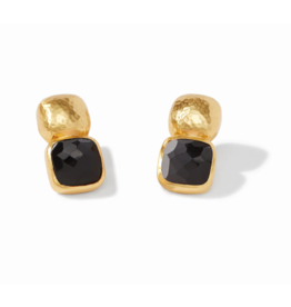 Julie Vos Catalina Gold Earring Black Obsidian