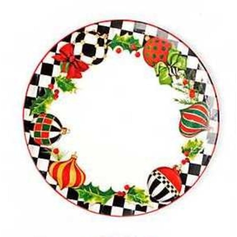 MacKenzie-Childs Deck The Halls Dinner Plate - Single