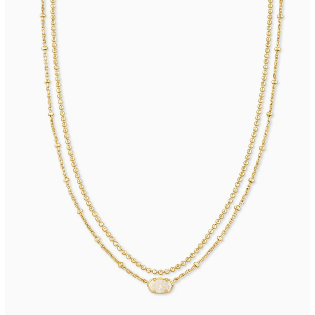 Kendra Scott Kendra Scott Emilie Gold Multi Strand Necklace in Iridescent Drusy