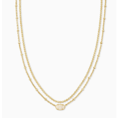 Kendra Scott Kendra Scott Emilie Gold Multi Strand Necklace in Iridescent Drusy