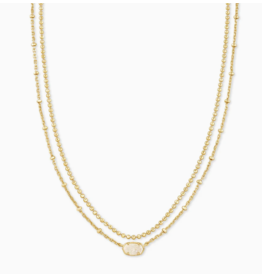 Kendra Scott Emilie Gold Multi Strand Necklace in Iridescent Drusy