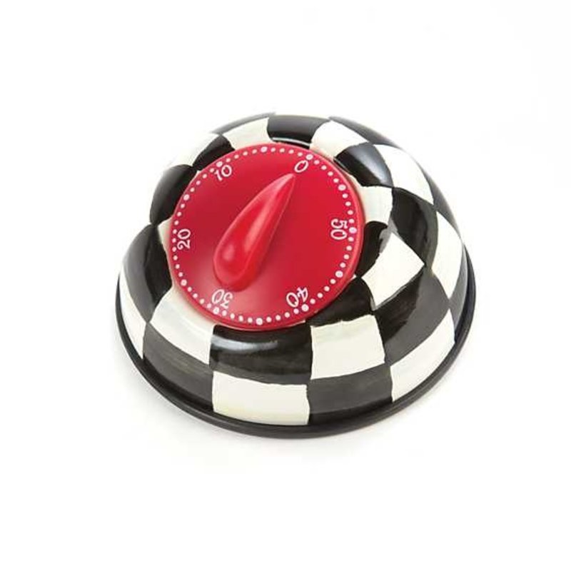 MacKenzie-Childs Courtly Check Kitchen Timer w/red face