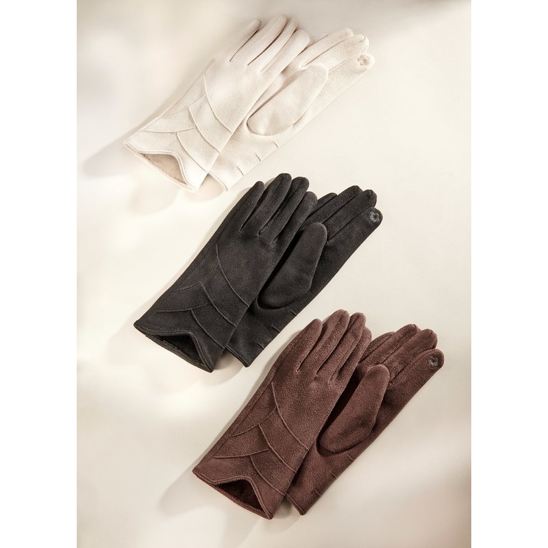 Classic Scallop Luxe Vegan Suede Gloves