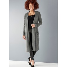 Midi Cardigan in Sueded Luxe Yarn Open Front Cardi