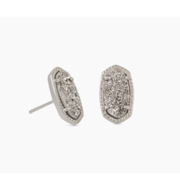 Kendra Scott Ellie Silver Stud Earrings in Platinum Drusy