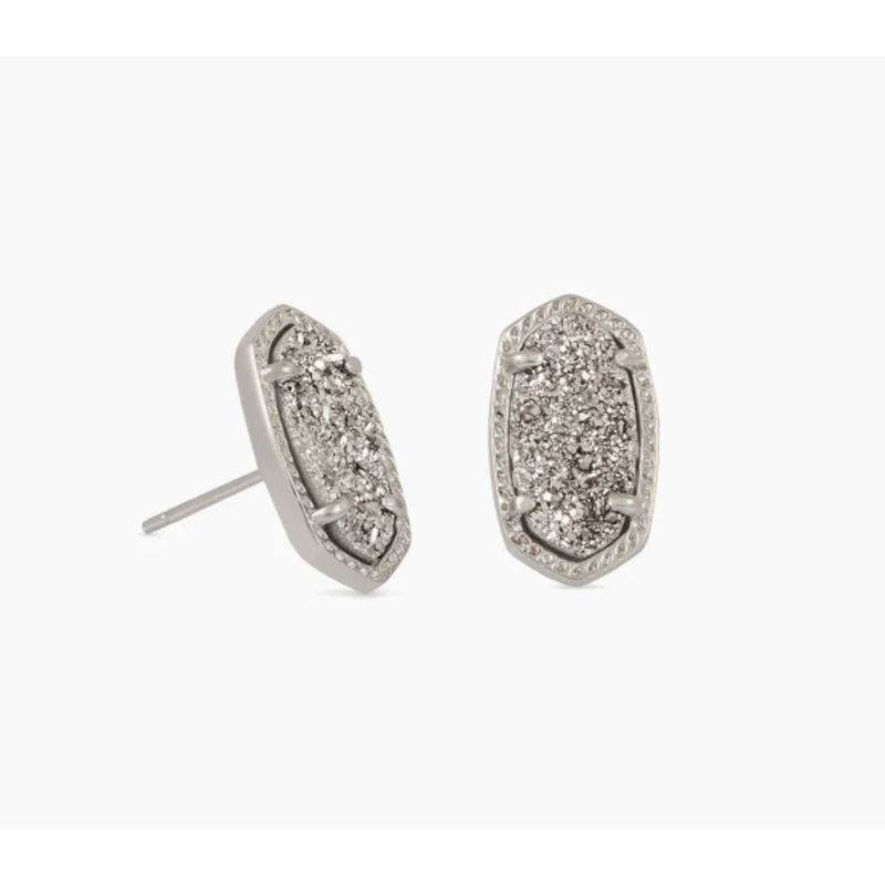 Kendra Scott Ellie Silver Stud Earrings in Platinum Drusy