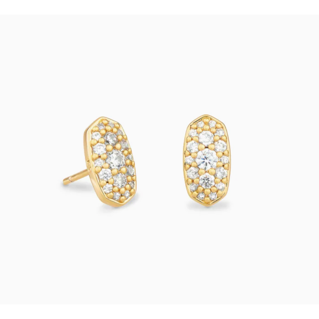 Kendra Scott Kendra Scott Grayson Gold Stud Earrings in White Crystal