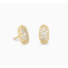 Kendra Scott Kendra Scott Grayson Gold Stud Earrings in White Crystal