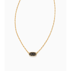 Kendra Scott Kendra Scott Grayson Gold Crystal Pendant Necklace in Black Spinel
