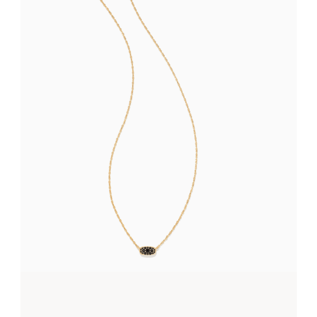 Kendra Scott Kendra Scott Grayson Gold Crystal Pendant Necklace in Black Spinel